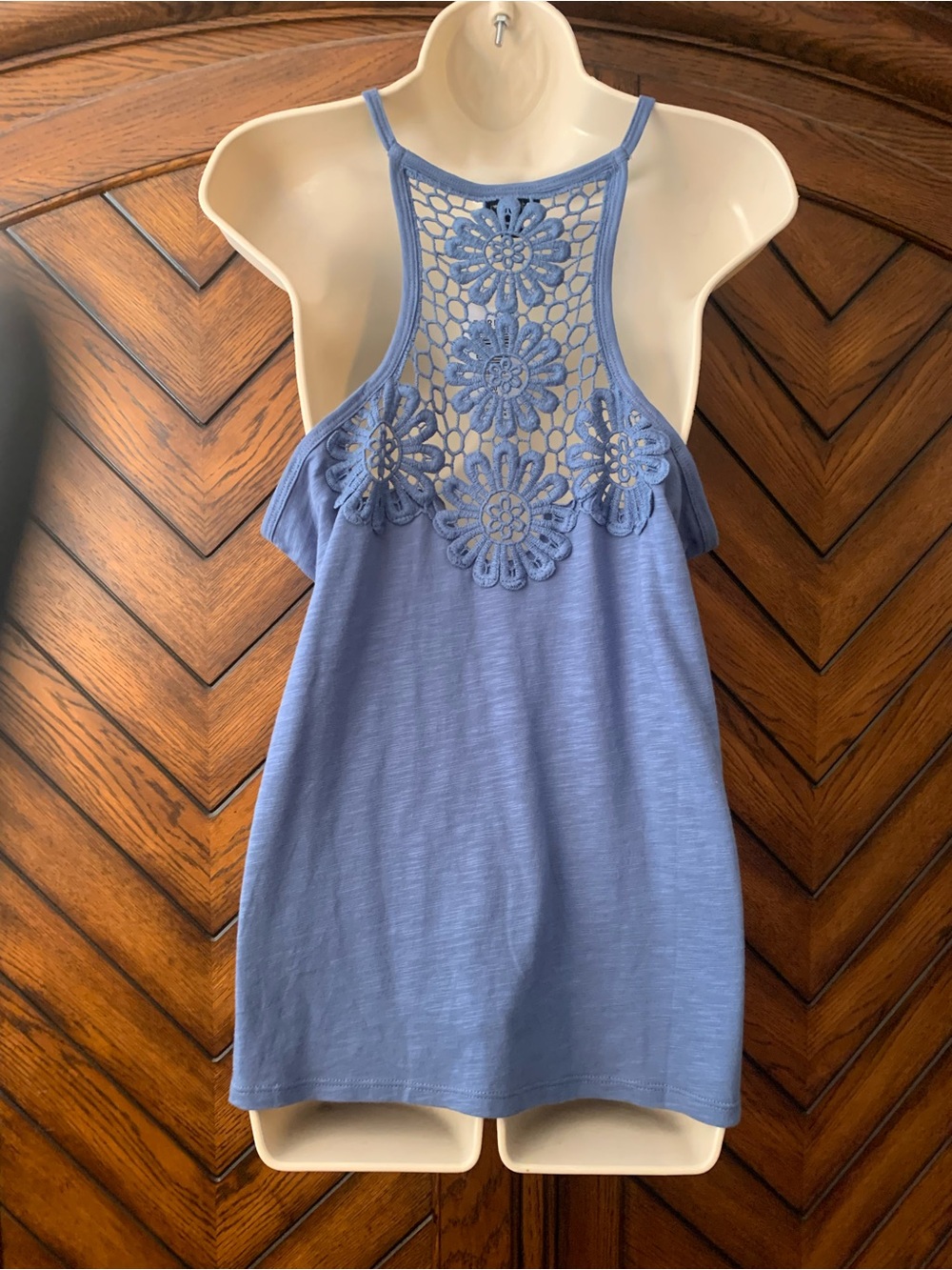 Torrid blue crochet tank top medium 00